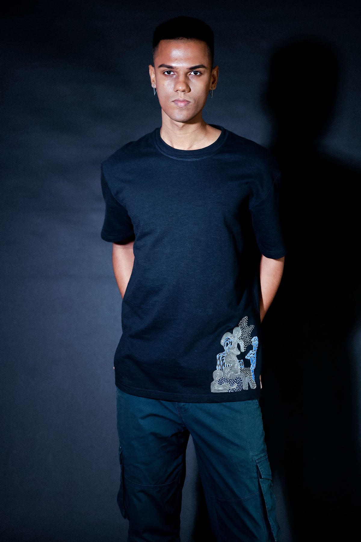 Buy Arya Giri Black Hand Embroidered T-Shirt